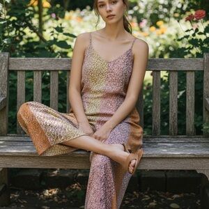 Storia Women’s Wide Leg Striped Multicolor Jumpsuit With Adjustable Straps M